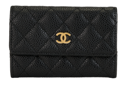 Chanel Classic Cardholder, &pound;395, Accessories, Black, Caviar Leather, Front view